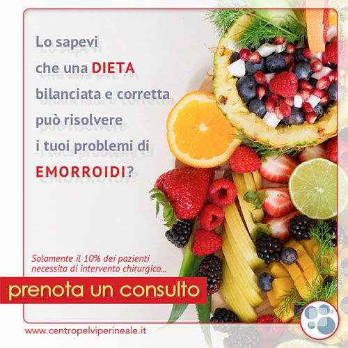 Una dieta corretta aiuta a risolvere i problemi di Emorroidi - Dott. Carmelo GEREMIA - Specialista in Gastroenterologia